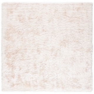 SAFAVIEH Handmade Paris Shag Danara 2.5-inch Thick Rug - Ivory - 5' Square