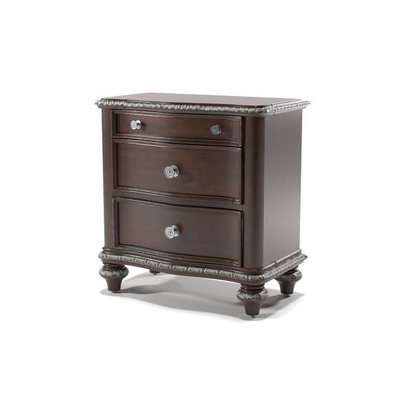 Shop Furniture Of America Pols Transitional Espresso Solid Wood Nightstand On Sale Overstock 22048621