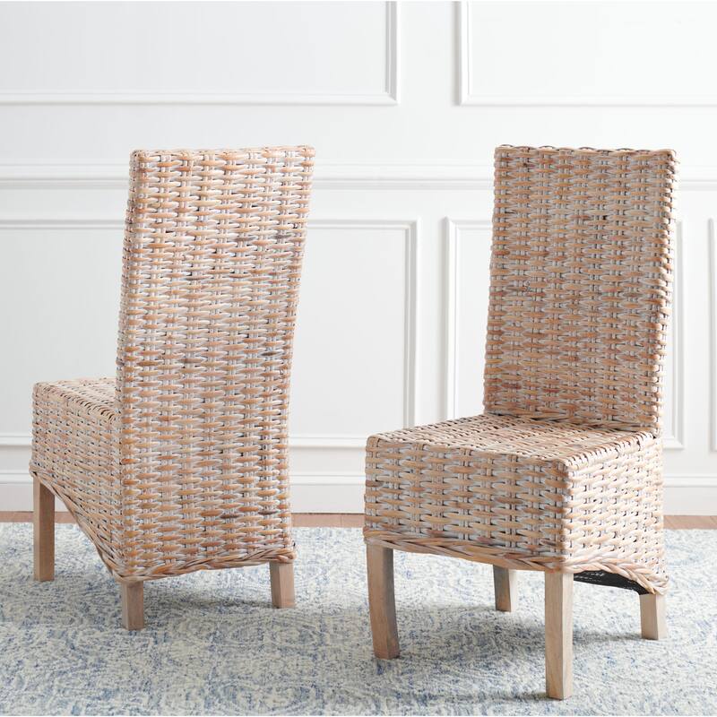 SAFAVIEH Candy Natural Wicker Dining Chair (Set of 2) - 19" W x 22" D x 41" H - 19Wx22Dx41H