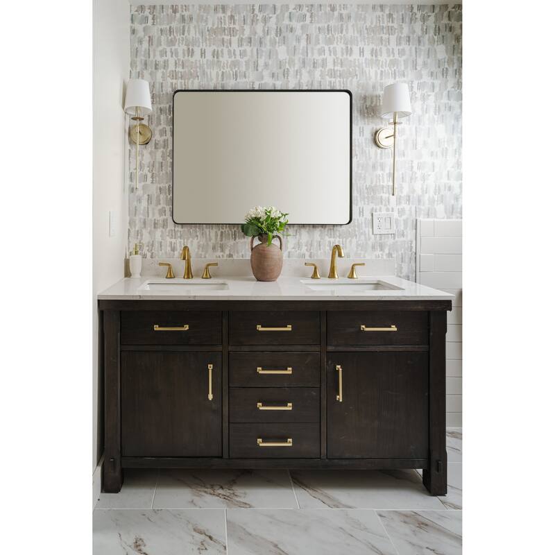 Varaluz Kye Rounded Rectangular Wall Mirror - Black