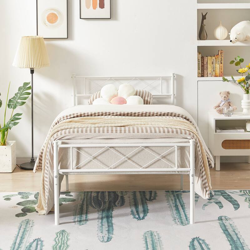 Taomika Bed Frame Twin/Full Queen Size Bed,No Box Spring Needed - Twin