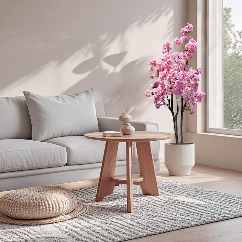 Decorative Faux Artificial Cherry Blossom Silk Tree in Pot for Home Decor