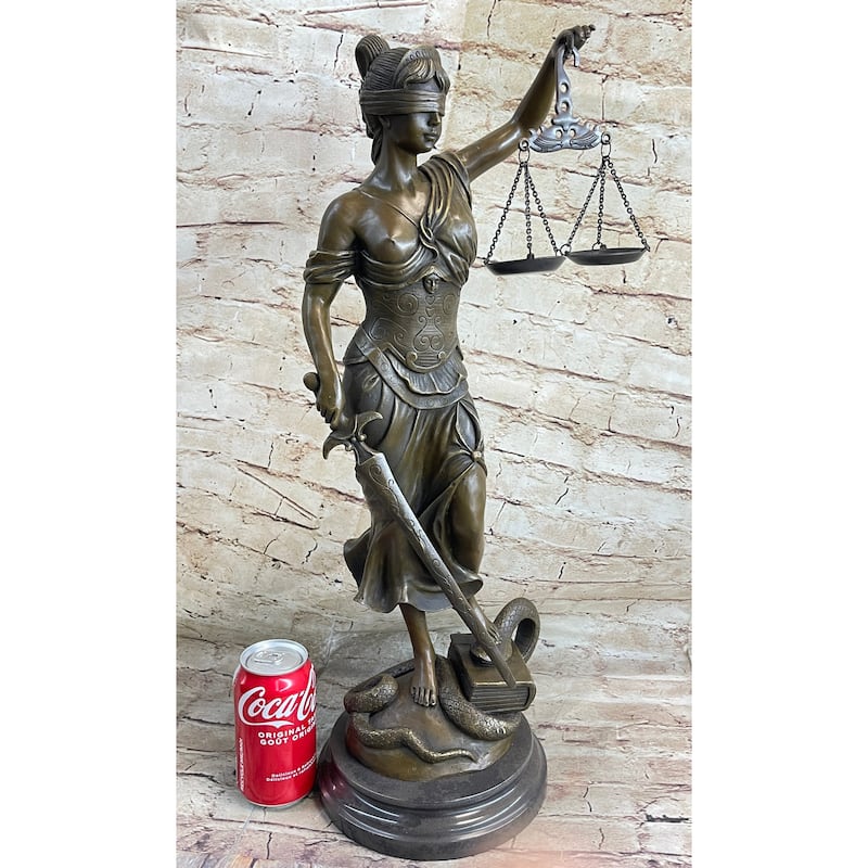 23 Inches Tall Blind Justice Graduation Gift Lawyer Student Bronze Sculpture Figurine