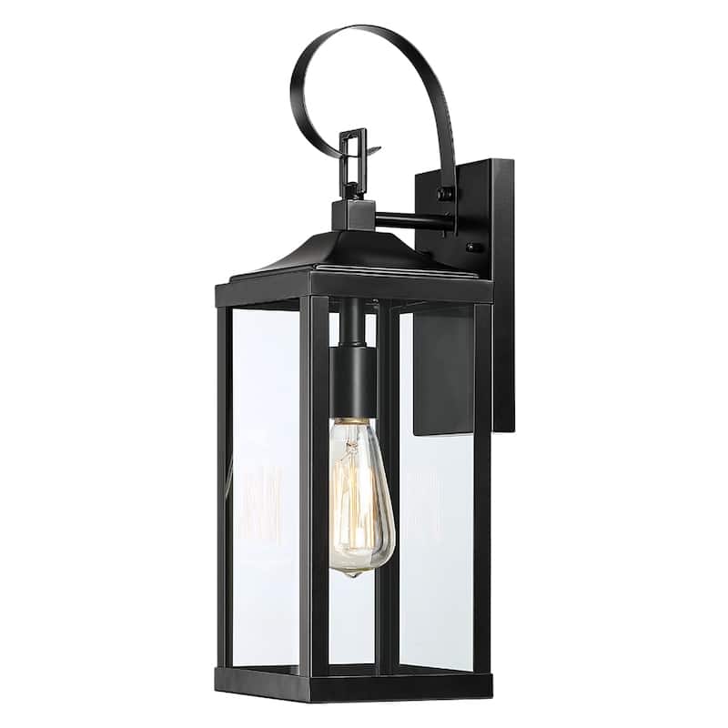 19.3"H 1-Light Medium Outdoor Bronze Exterior Wall Lantern Sconce Light - W6" x E7.2" x H19.3" - 19.3''H