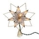 preview thumbnail 4 of 3, Kurt Adler 9.45-Inch UL 10-Light 7-Point Gold Glittered Capiz Star Tree Topper