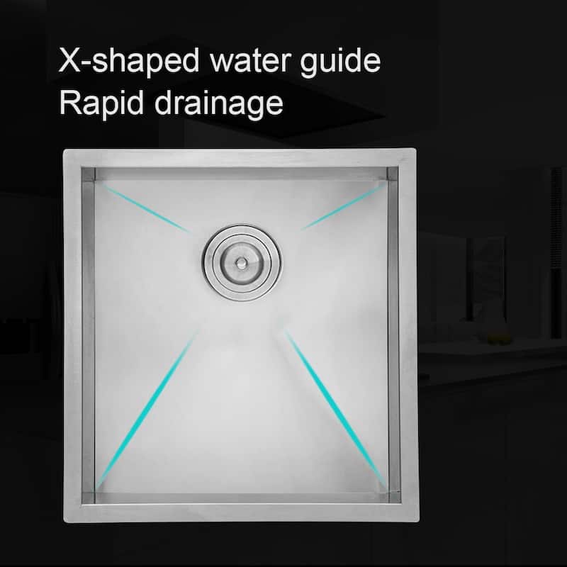 Undermount 16 Gauge Single Bowl Stainless Steel Kitchen Sink in Brushed Nickel