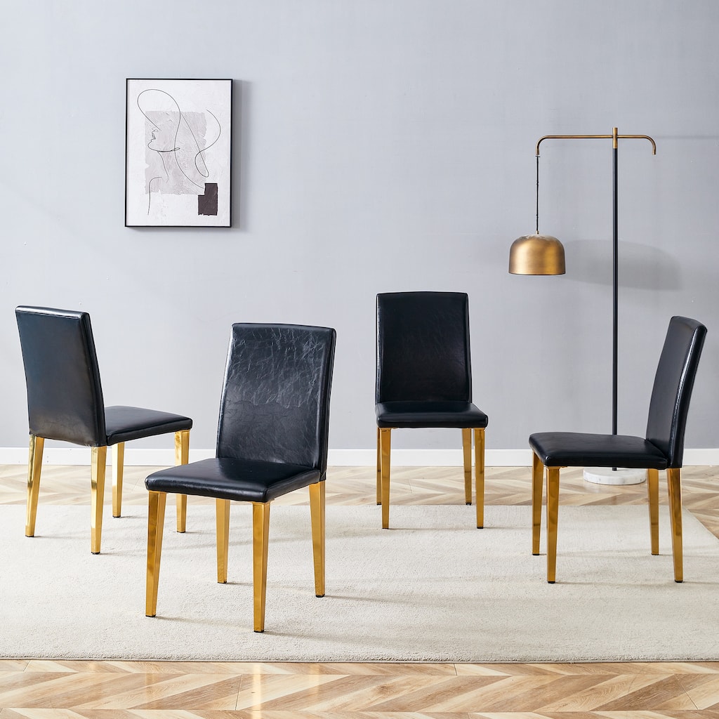 Modern Set of 4 Dining Chair with Metal Legs Kitchen Chair Side Chair Armless Chair for Dining Room
