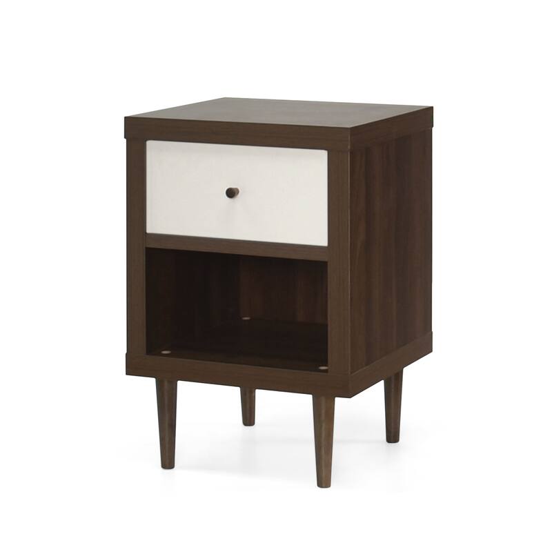 Iconic Nightstand with Wood-Like Frame, One Drawer, and Shelf