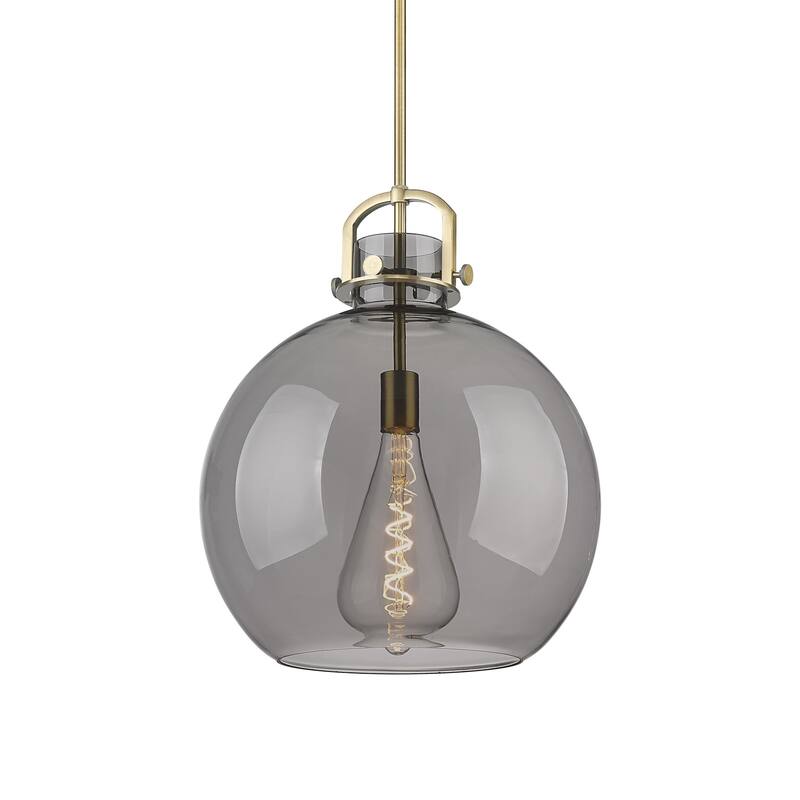 Innovations Lighting 410-1SL-21-16 Newton Sphere Pendant Newton Sphere - Brushed Brass / Plated Smoke