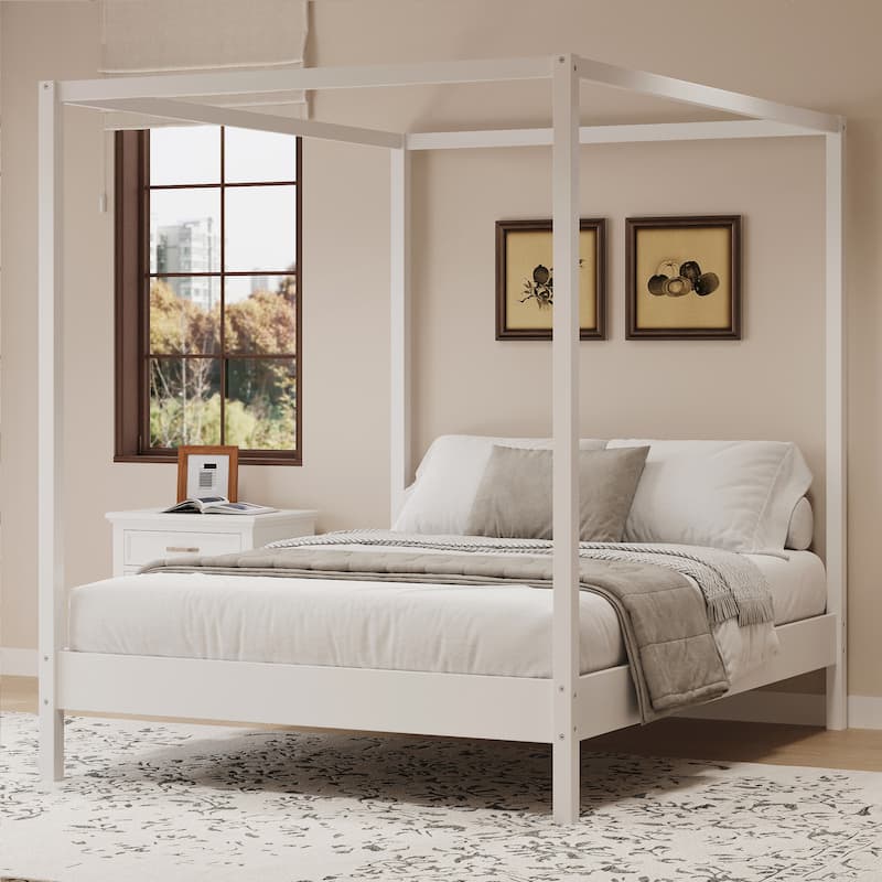 Sturdy and Stylish Four-Poster Canopy Bed Frame for Dreamy Bedrooms
