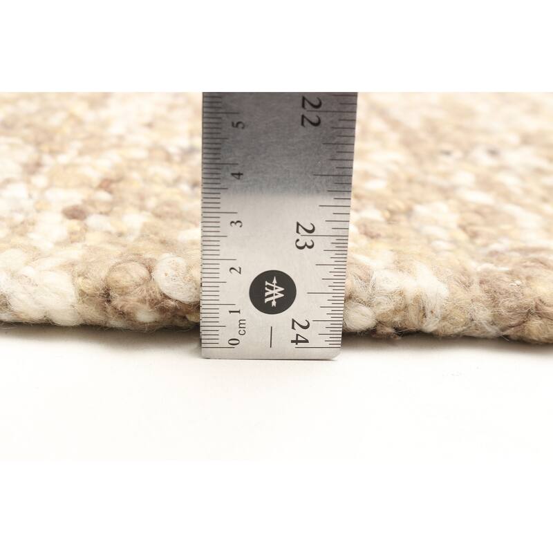 ECARPETGALLERY Braid weave Sienna Tan Wool Rug - 5'0 x 7'6