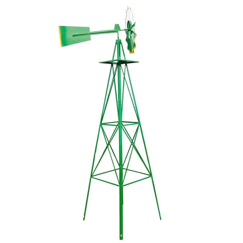 Outdoor Weather Resistant Yard Garden Windmill 8FT
