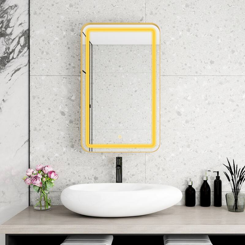 Roomfitters Rectangle Medicine Cabinet with Mirror, Wall Mounted Bathroom Storage