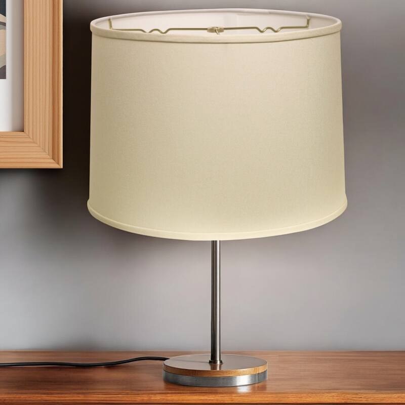 HomeRoots Ivory No Slub Innsbruck Drum Lamp Shade - 17" L x 17" W x 11.5" H