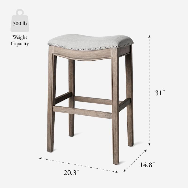 Maven Lane 31" Adrien Saddle Kitchen Bar Height Stool - N/A