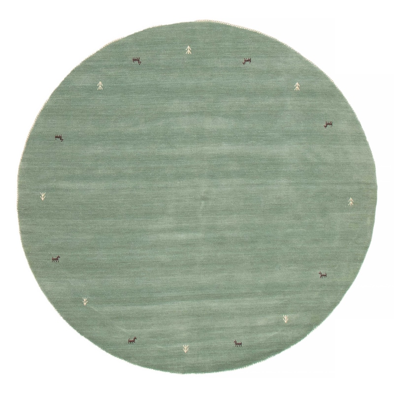 Kashkuli Gabbeh Blue Rug 6'6" x 6'6" - 6'6 x 6'6 - Light Blue - 6'6 x 6'6