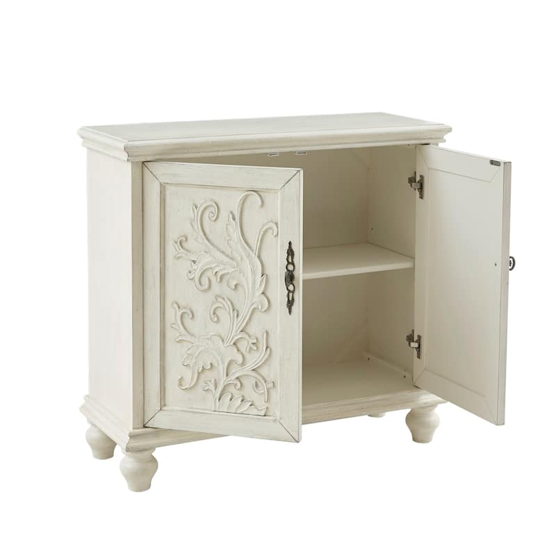 Madison Park Wyatt 2-door carved wood storage cabinet