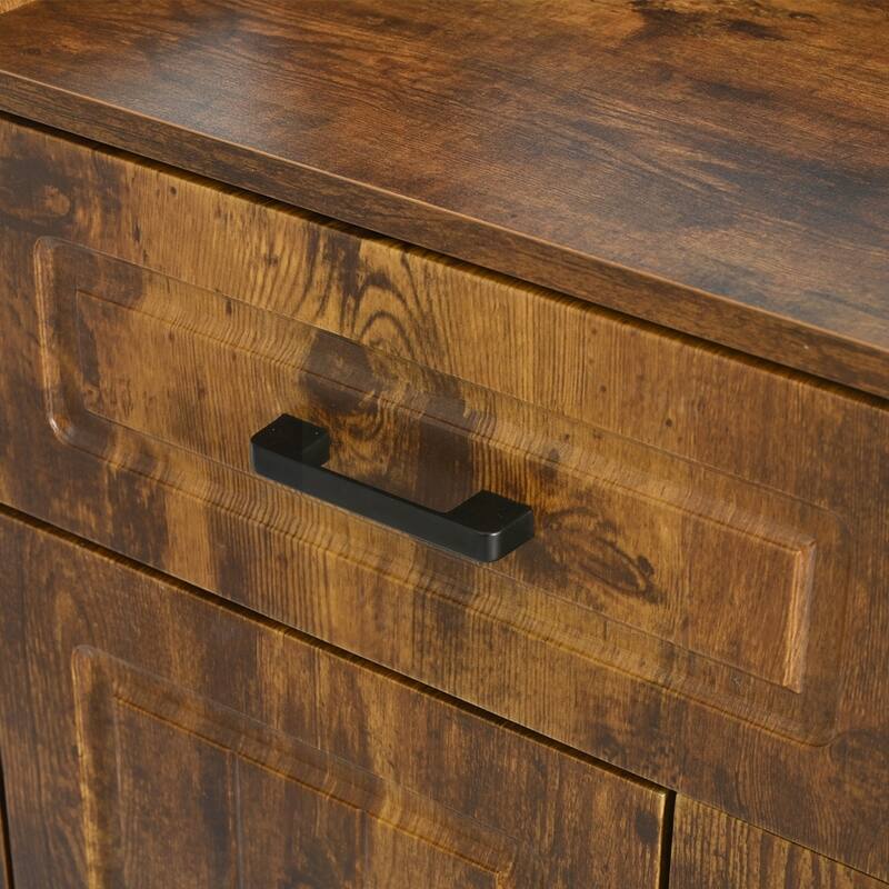 Four-Door Shoe Cabinet with Coat Rack