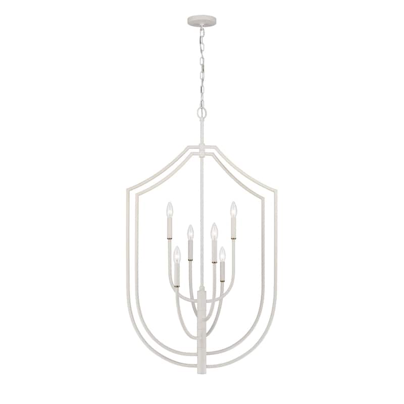 Continuance 26-inch Wide 6-Light Pendant in White Coral - White Coral