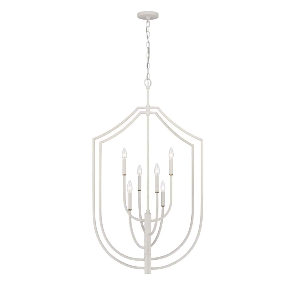 Continuance 26-inch Wide 6-Light Pendant in White Coral