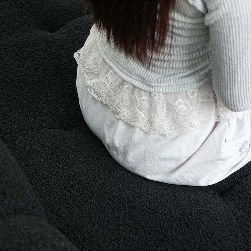 Boucle Upholstered Cloud Sofa Modern Frameless Floor Couch