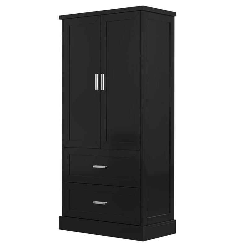64'' Tall Bathroom Storage Cabinet with Two Doors, Drawers