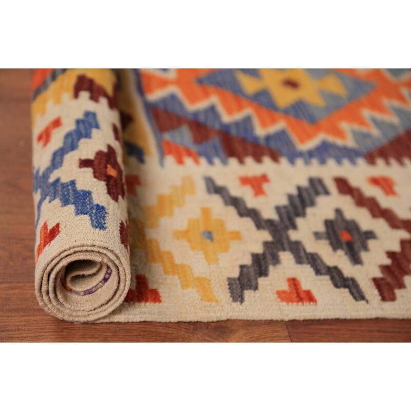 Kilim Oriental Area Rug Flatweave Reversible Multi-Color Wool Carpet - 8'0"x 11'6"