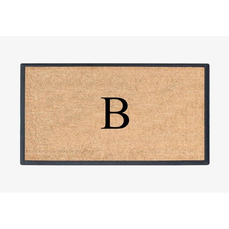 A1HC Rubber and Coir Molded Double Monogrammed Door Mat 30"x48" - monogrammed b