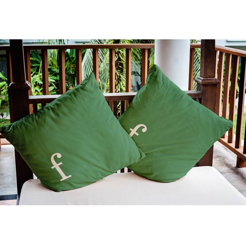 Modern Monogram Indoor/Outdoor Throw Pillow-F