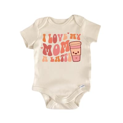 I Love Mom Latte Coffee - Baby Boy Girl Clothes Infant Bodysuit Funny Cute Newborn