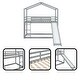 preview thumbnail 11 of 14, Twin Over Twin Bunk Bed with Roof, Slide and Ladder