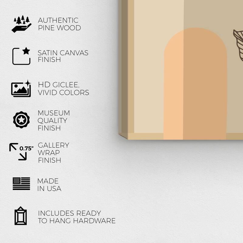 Wynwood Studio Canvas Abstract Arc Boho Brown and Beige Bohemian & Eclectic Wall Art Canvas Print
