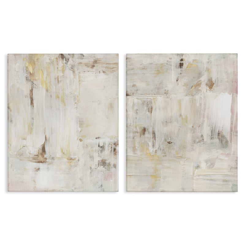 Stupell Contemporary Muted Abstracts Canvas Wall Art Design By Victoria Barnes (Set of 2) - 24 x 30
