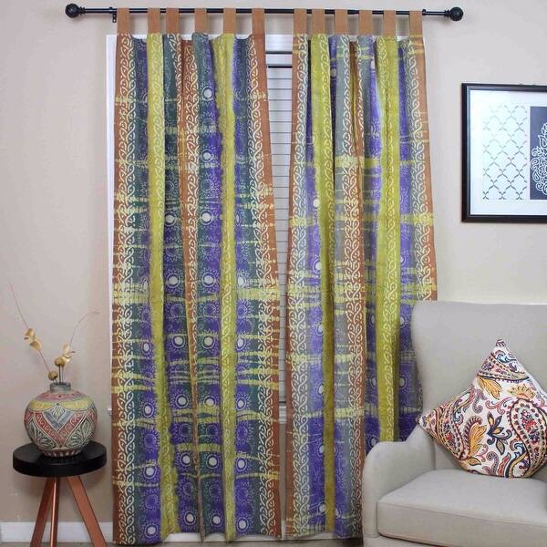 Shop Curtains For Living Room Celtic Batik Tie Dye Tab Top Cotton