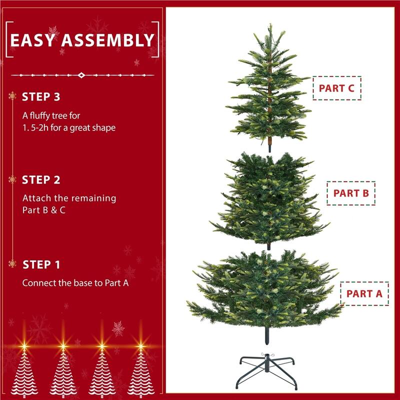 Yaheetech Pre-Lit Christmas Tree Artificial Christmas Tree with Warm White Incandescent Lights