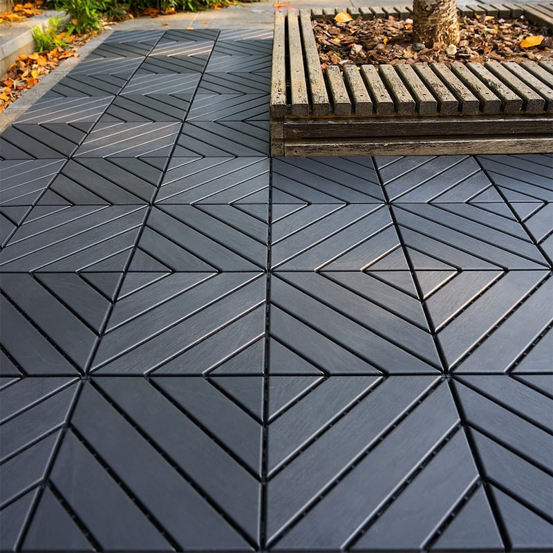 1 ft. x 1 ft. Outdoor Patio Deck Tiles, Garage Floor Tiles(Box of 44) - Grey 4