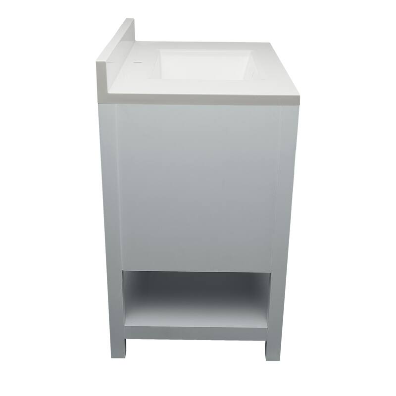 Taos 31 in. W x 22 in. D x 36 in. H Bath Vanity in with White Cultured Marble Top Single Hole.