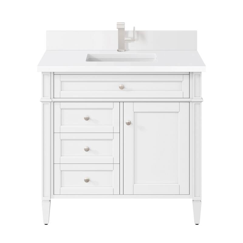 James Martin Vanities 655-V36-1WZ Brittany 36" Free Standing Single - Bright White