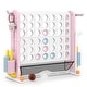 preview thumbnail 6 of 8, Height Adjustable Connect Game w/Mesh Pocket for Indoor & Outdoor Pink & White