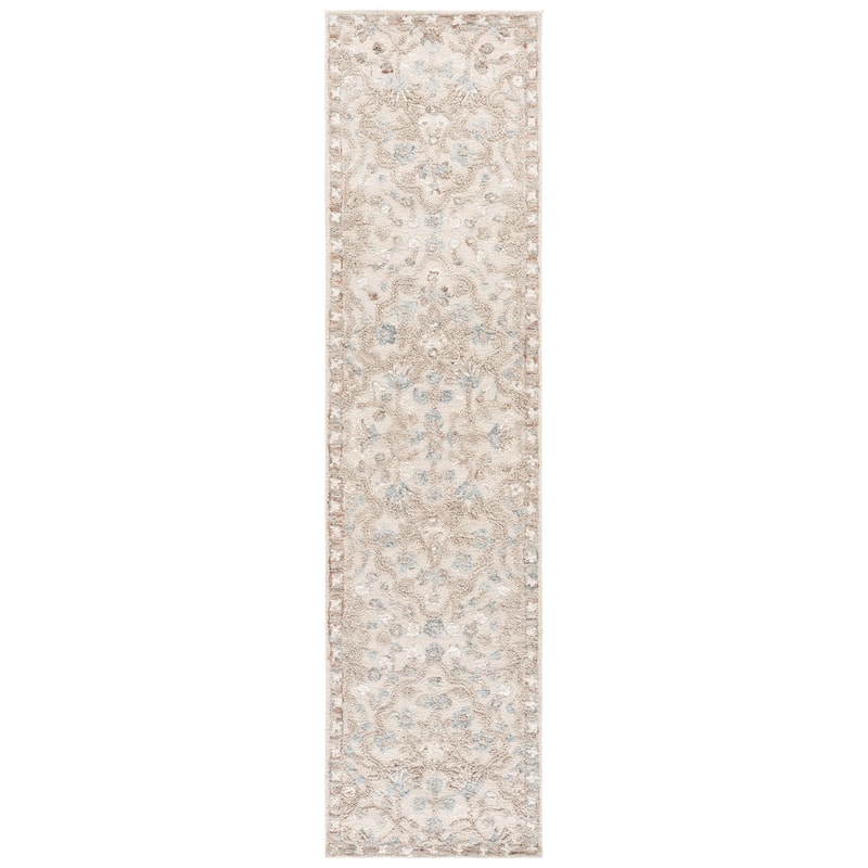 SAFAVIEH Handmade Metro Thais Wool Rug - 2'3" x 9' Runner - Beige/Blue