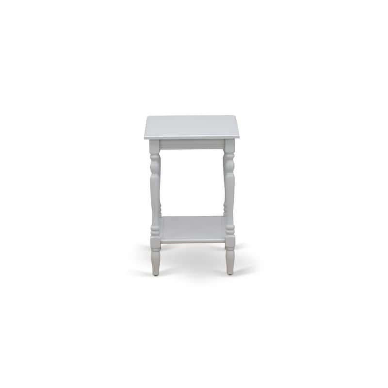 East West Furniture Modern End Table - Rectangle Nightstand with Open Storage Shelf for Bedroom, (Finish Options)
