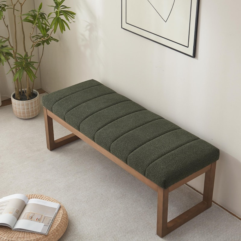 45" Entryway Upholstered Bench Shoe Rack Bench