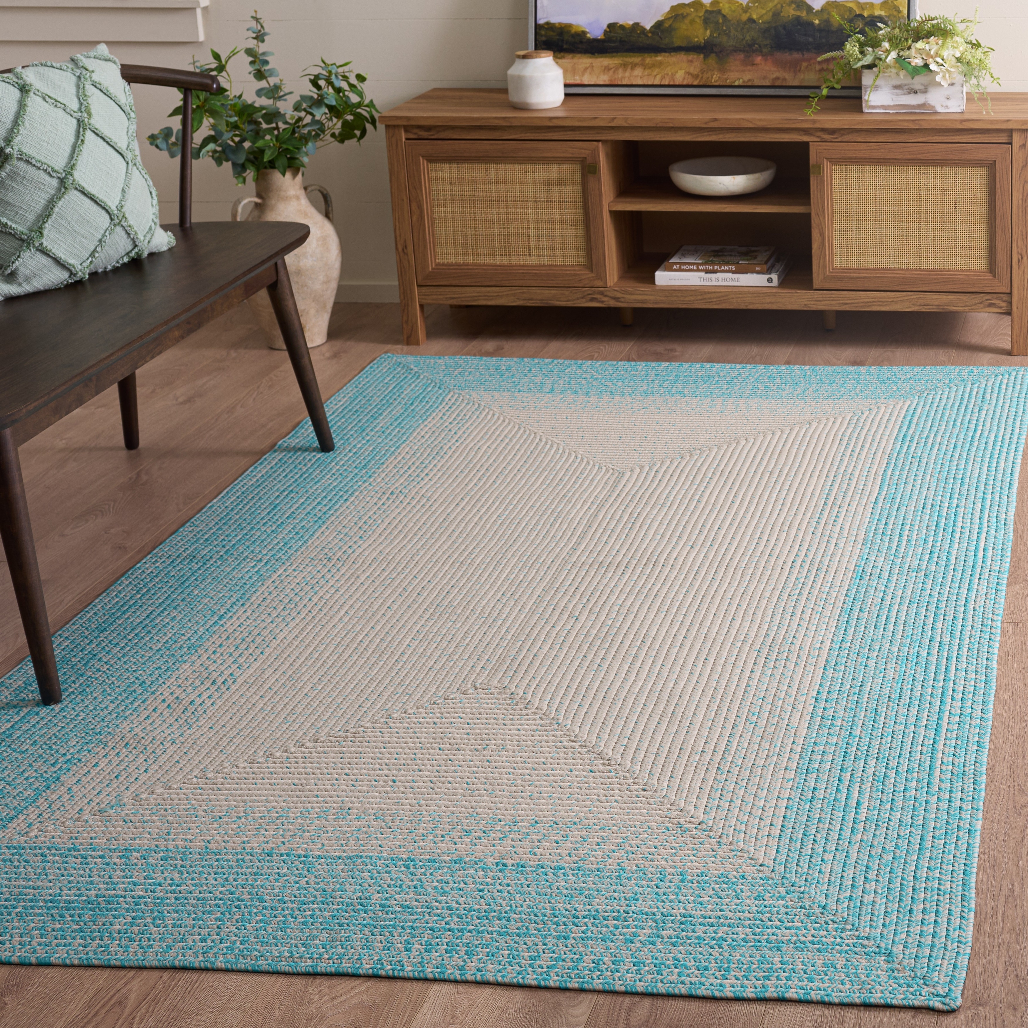 SAFAVIEH Handmade Braided Eiry Washable Indoor/Outdoor Rug - Weather Resistant & Easy Cleaning