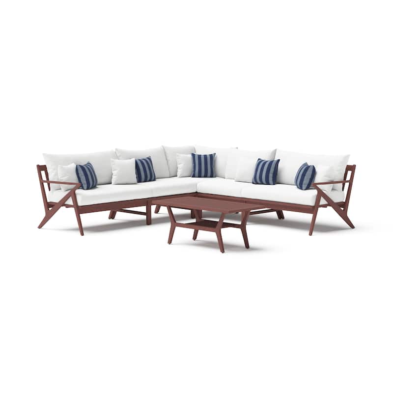 Vaughn 6 Piece Sunbrella Outdoor Patio Sectional with Table