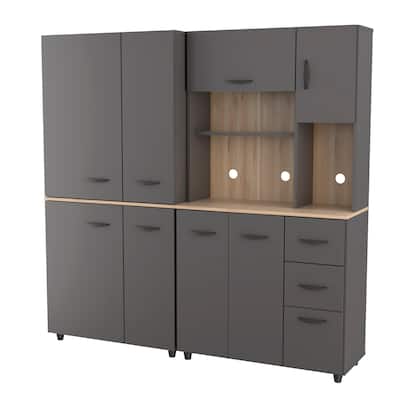 Inval Proforte 2-Piece 17-Shelf Garage Cabinet Set