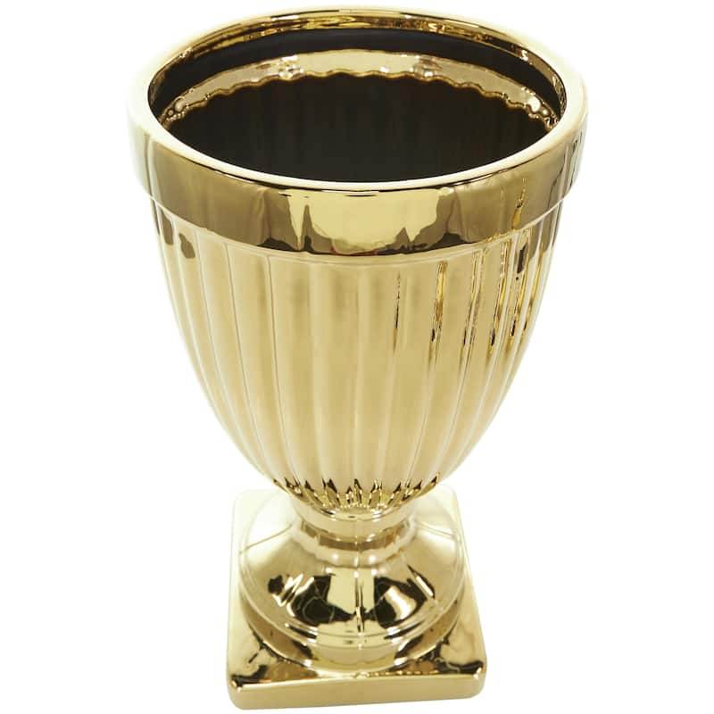 Ceramic Living Room Decorative Jars with Grooves and Lid - Gold, Silver, Black, White - Roche River Decor