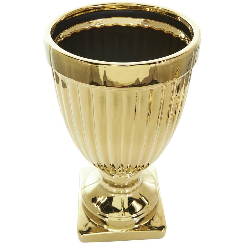 Ceramic Living Room Decorative Jars with Grooves and Lid - Gold, Silver, Black, White - Roche River Decor