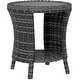 preview thumbnail 2 of 25, Outsunny 18" Outdoor Wicker Coffee Table, 2-Tier Patio Side Table with Storage