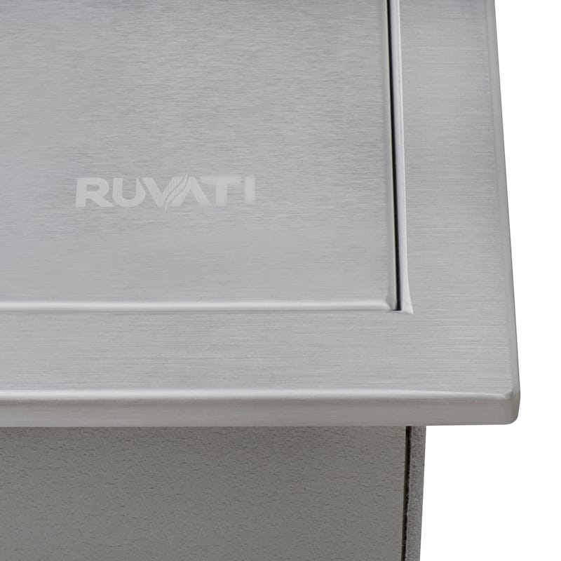 Ruvati Insulated Ice Chest Sink 15 x 20 inch Outdoor BBQ Marine Grade T-316 Topmount Stainless Steel - RVQ6215 - 15″ x 20″