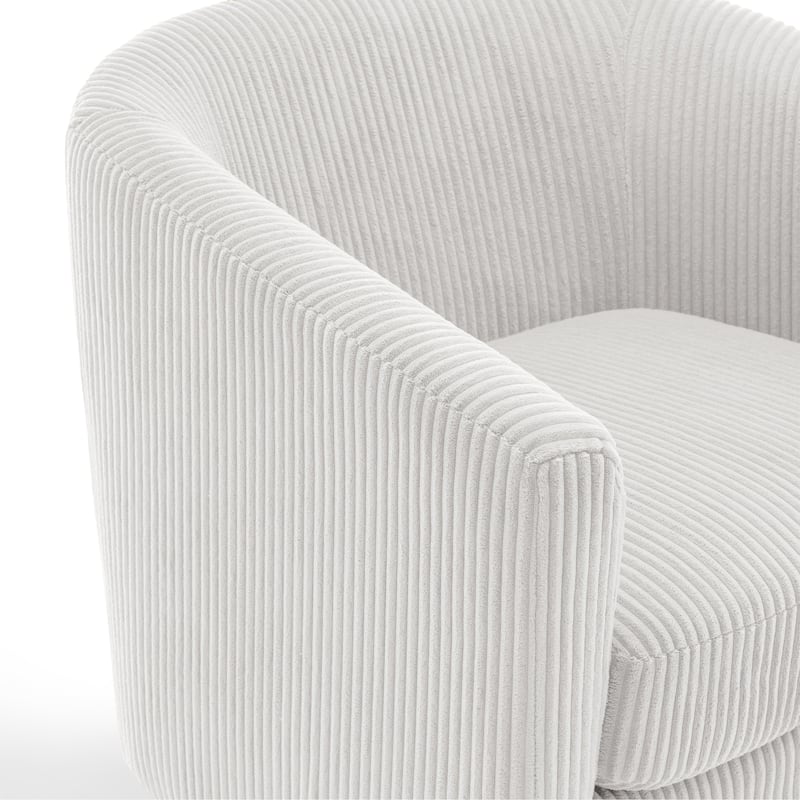 Modern 360° Swivel Corduroy Accent Chair Barrel Armchair
